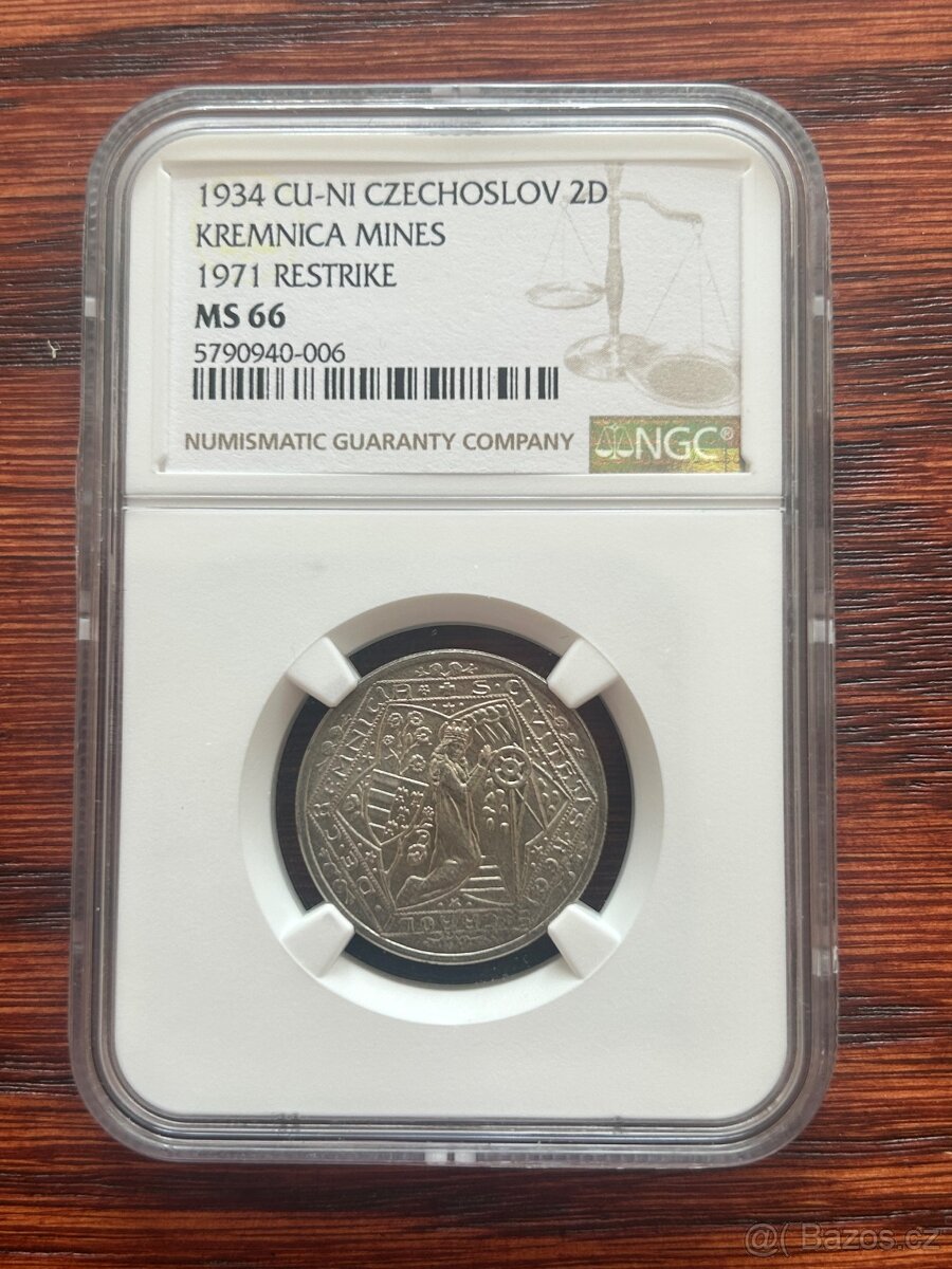 2 Dukát Oživení Kremnického Baníctva 1971 - Nikl - NGC MS66