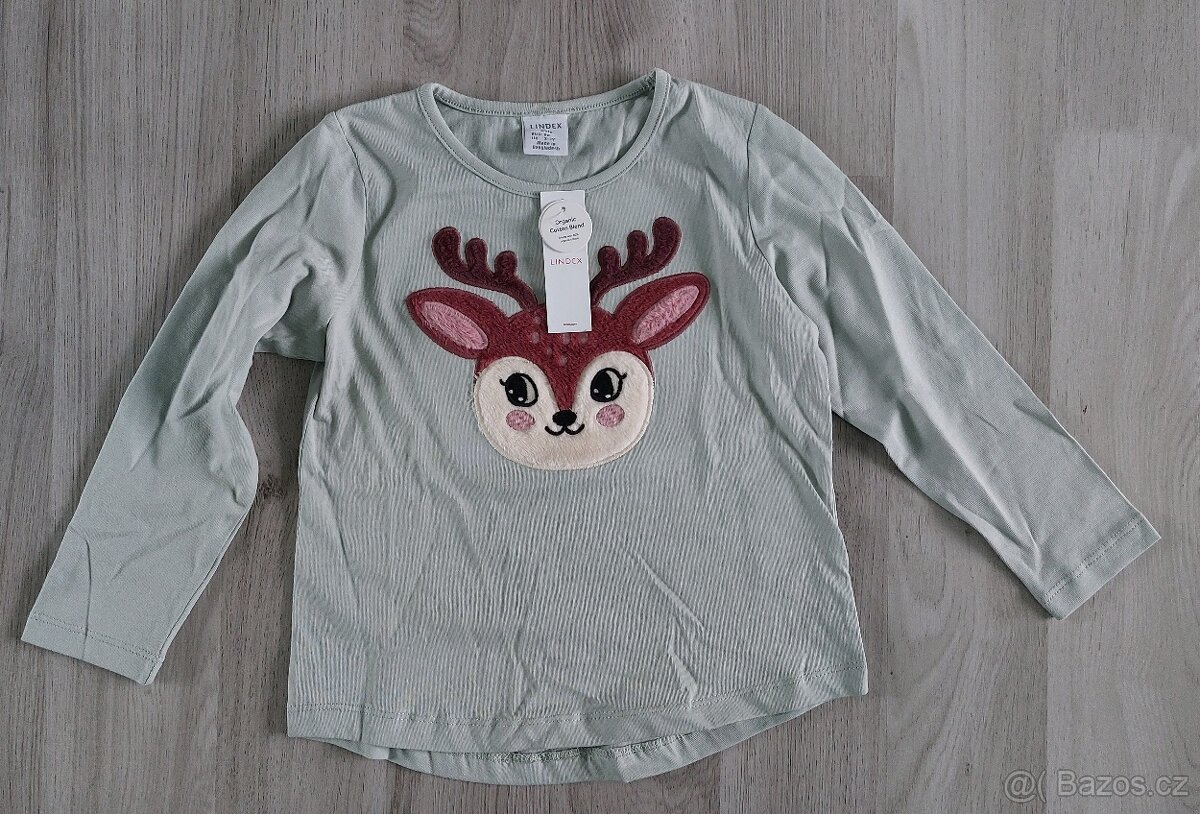 Nová dívčí Vánoční triko Lindex vel. 98