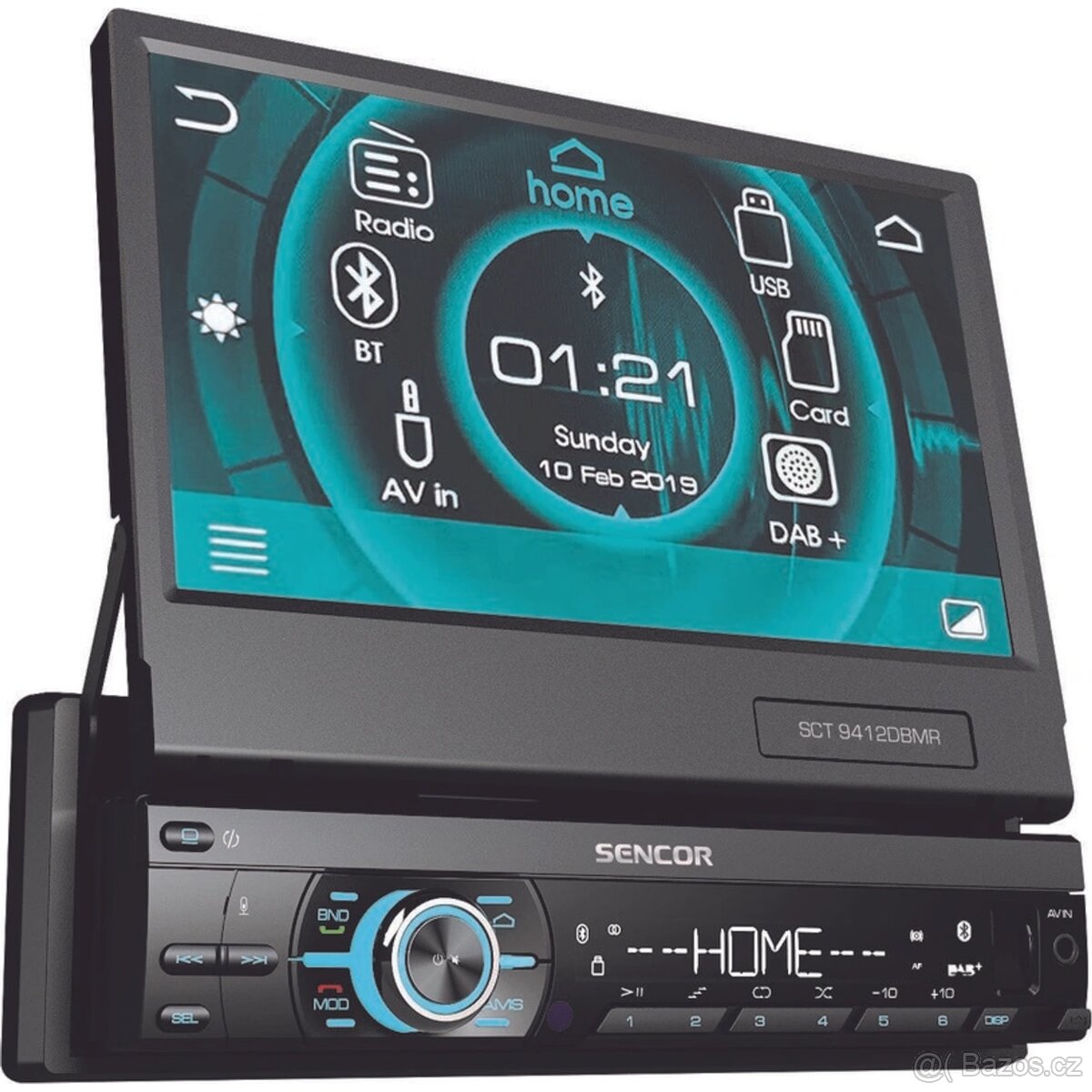 Autoradio 1din s výsuvným panelem Sencor SCT 9412DBMR