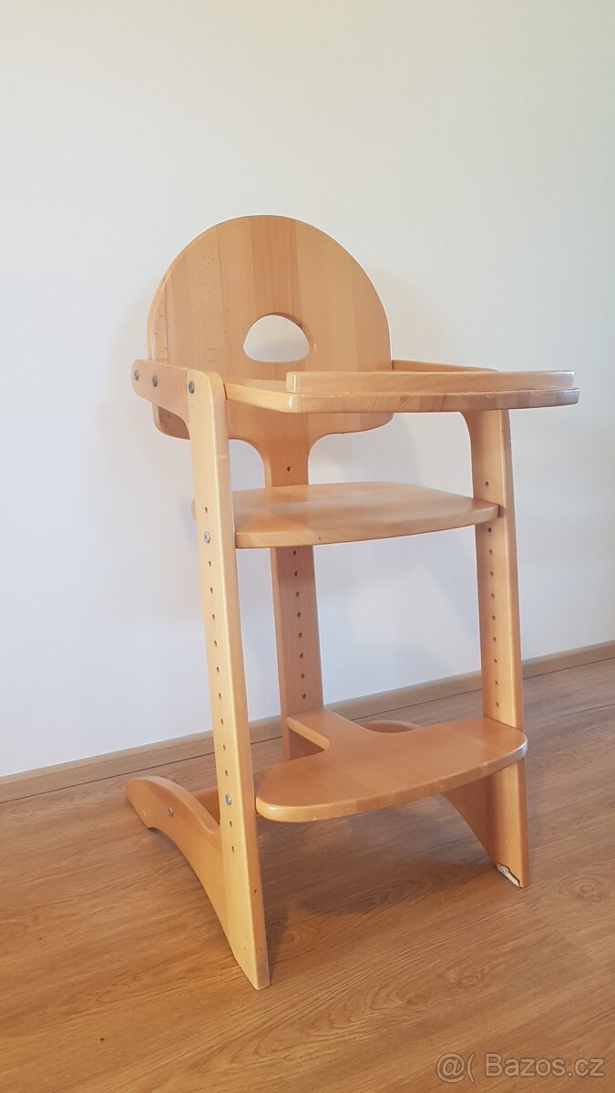 Dětská dřevěná rostoucí židle