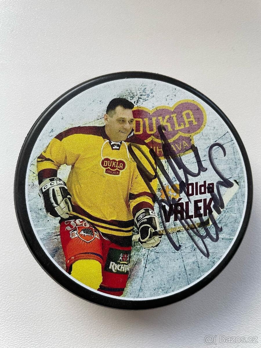 Oficiální puk z hokejové exhibice Oldy Válka / HC Jihlava