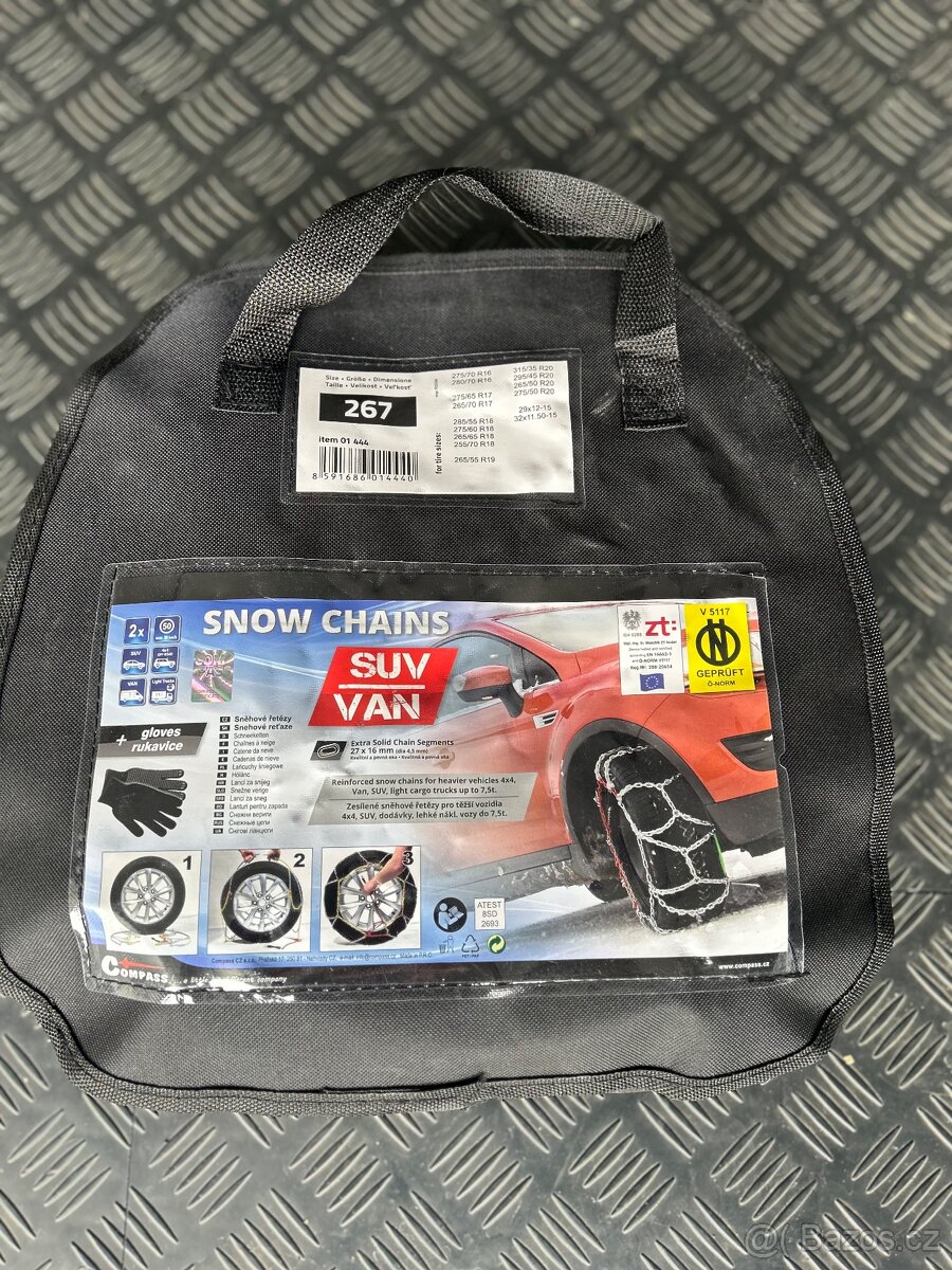 Sněhové řetězy, zesílené-4x4, SUV, VAN - nové, vel.267