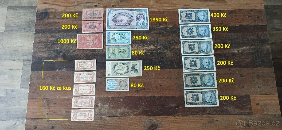 Bankovky a státovky 1919-1945, ČSR. Protektorát