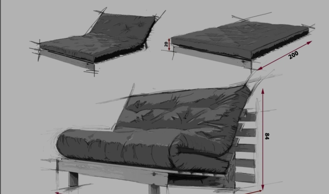 Dvoumístná rozkládací pohovka s futonem