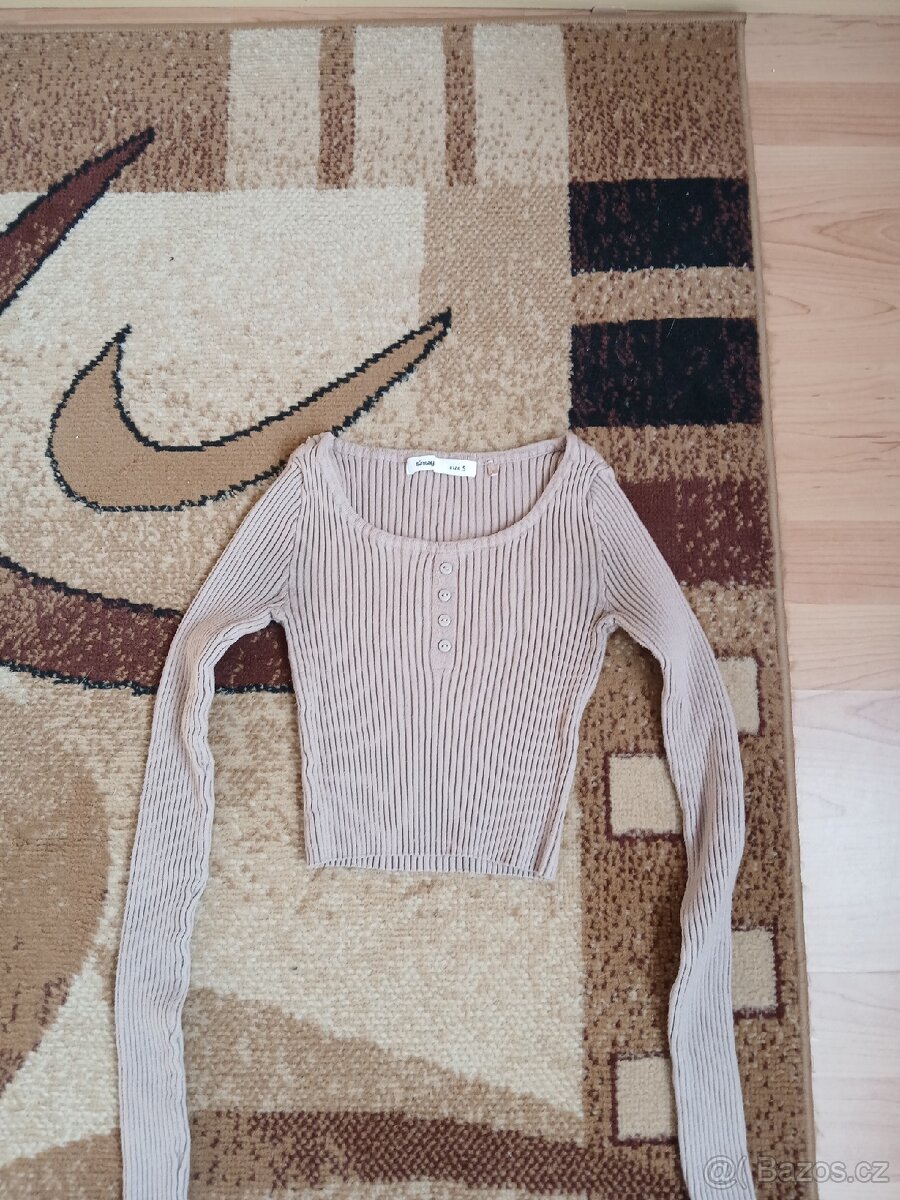 Hnědý cropp top