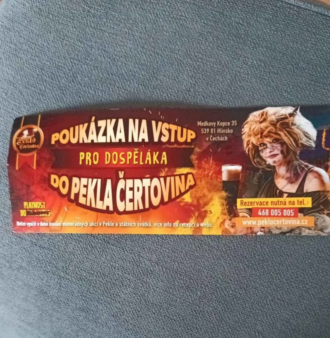 Poukázka na vstup do Pekla Čertovina