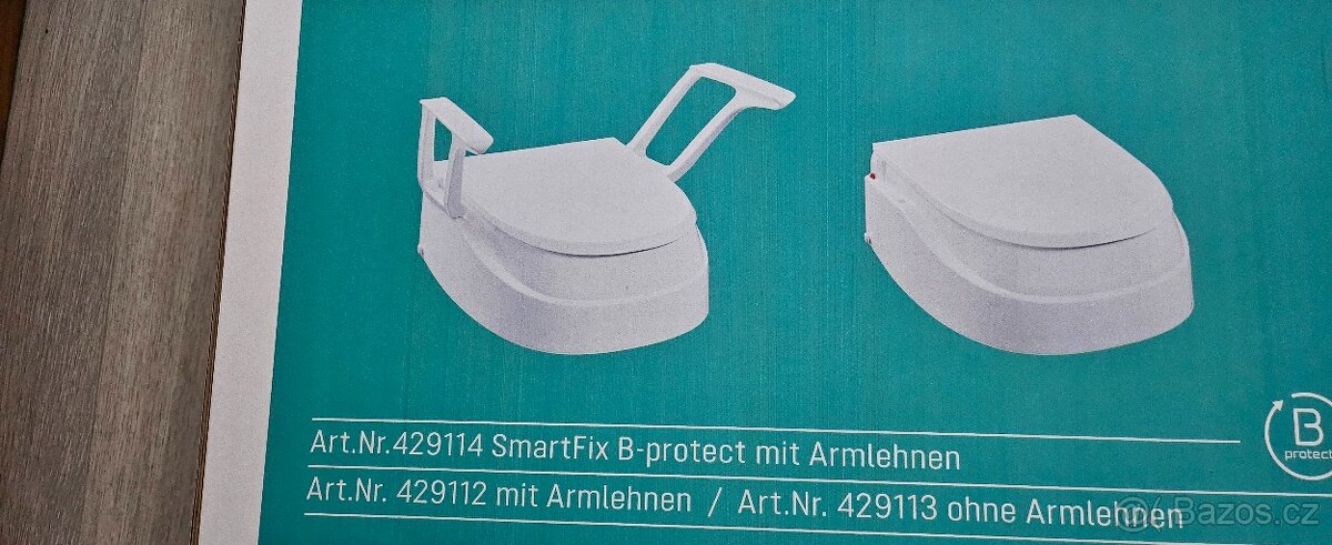 WC sedátko - nástavec  s područkami SMARTFIX