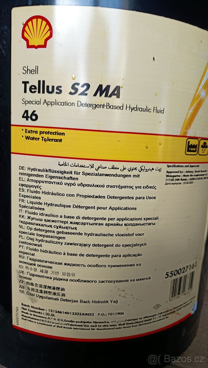 Hydraulický olej Shell Tellus S2 MA 46, 20L