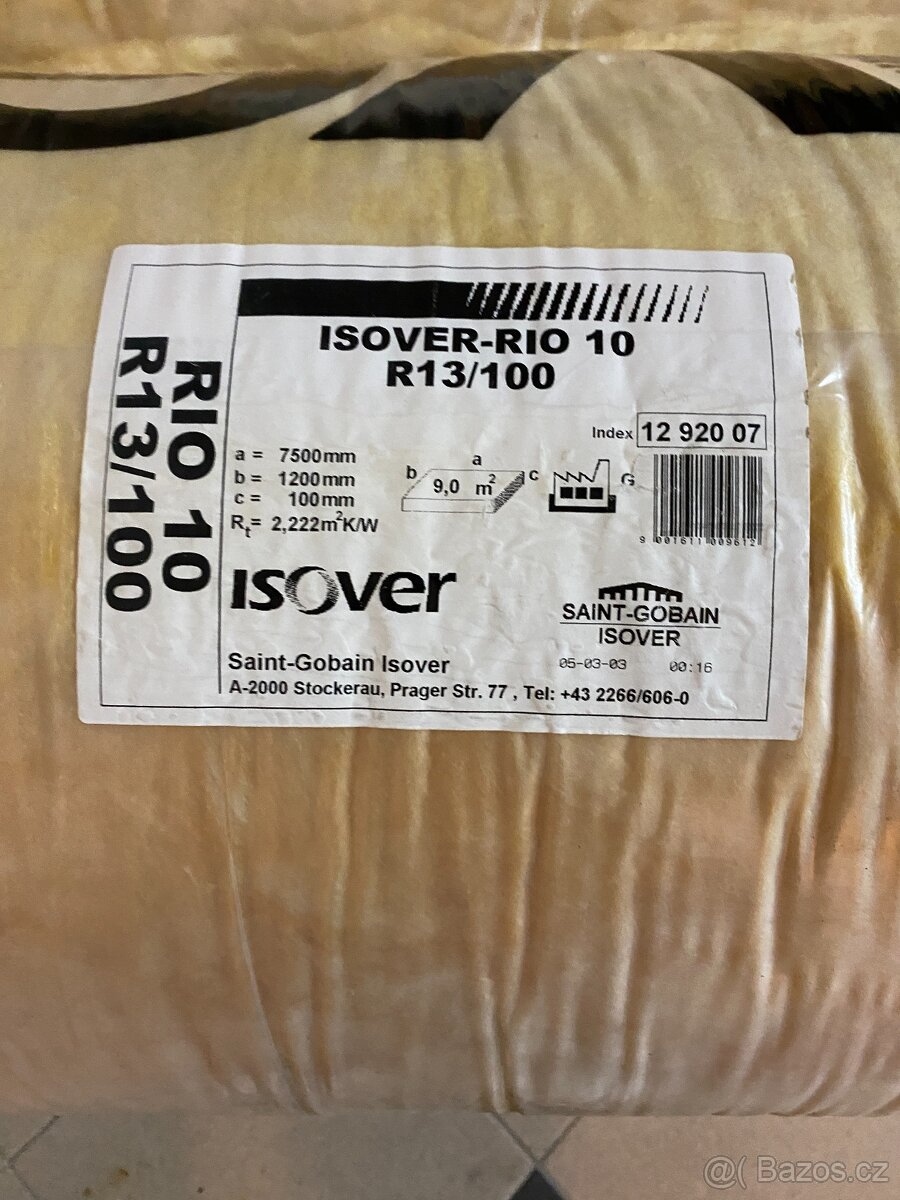 izolační vata ISOVER 10 R13/100 vata izolace zateplení