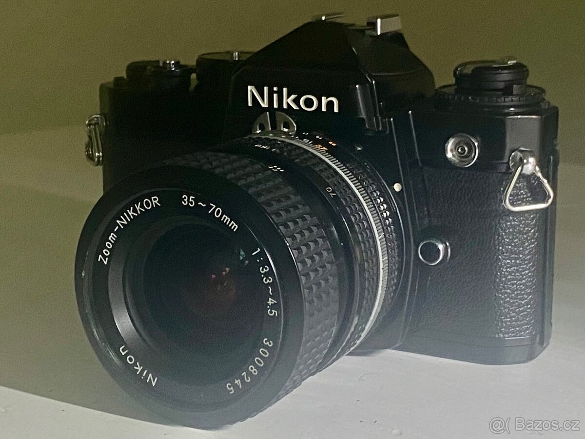 Nikon FE – černý, perfektní stav + Zoom Nikkor 35–70mm f/3,3