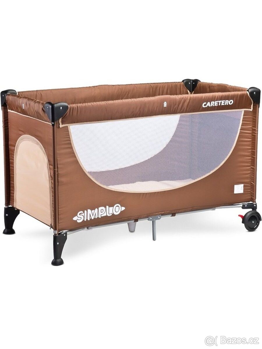 Cestovní postýlka skládací hnědá