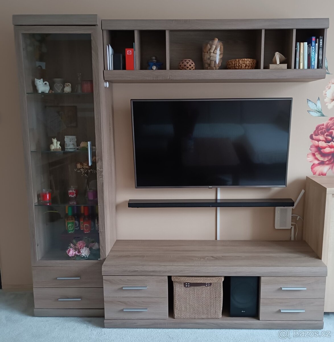 Obývací stěna a stůl (dub sonoma)