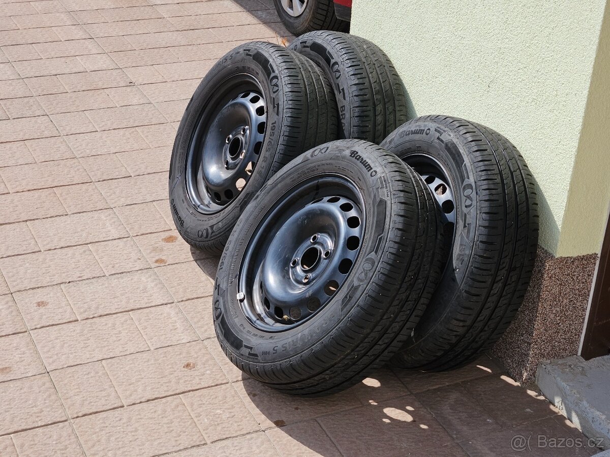 Letní kola 195/65 R15 + disky Audi 4×108, ET37