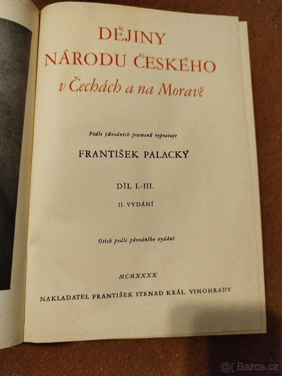 František Palacký Dějiny národa českého