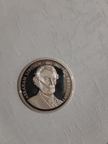 Stříbrná mince Abraham Lincoln 16. prezident USA.
