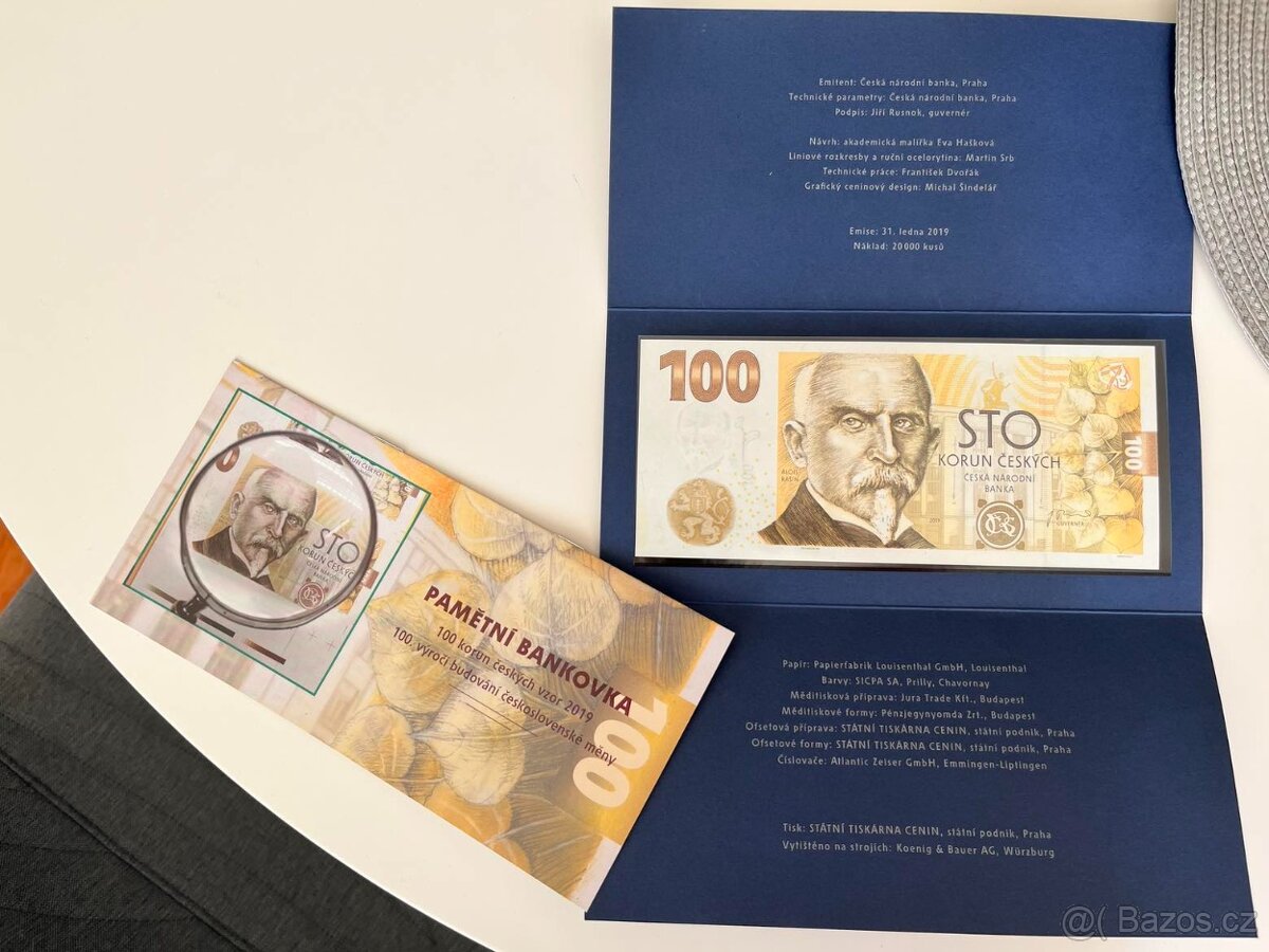 Pamětní bankovka 100Kč Alois Rašín