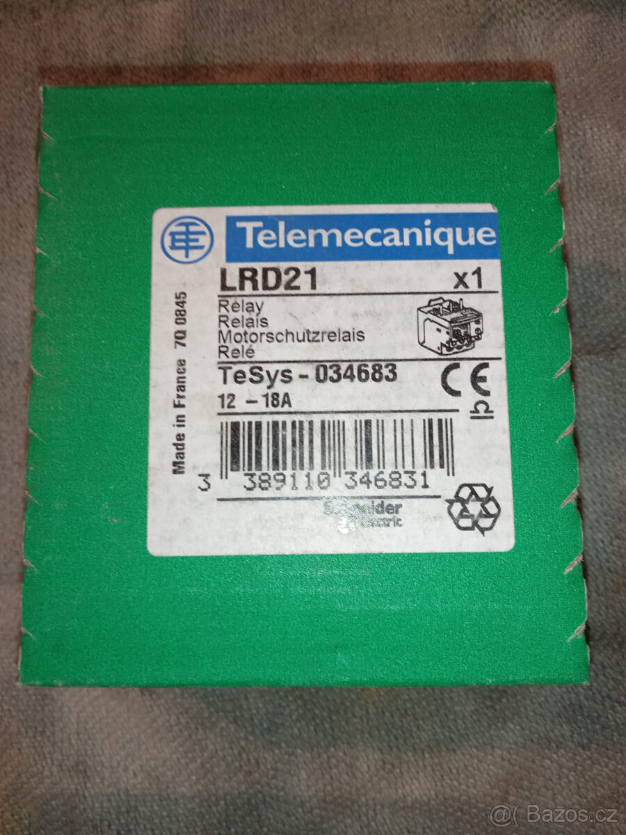 Prodám Relé jisticí nadproudové LRD21 12-18A třída 10A