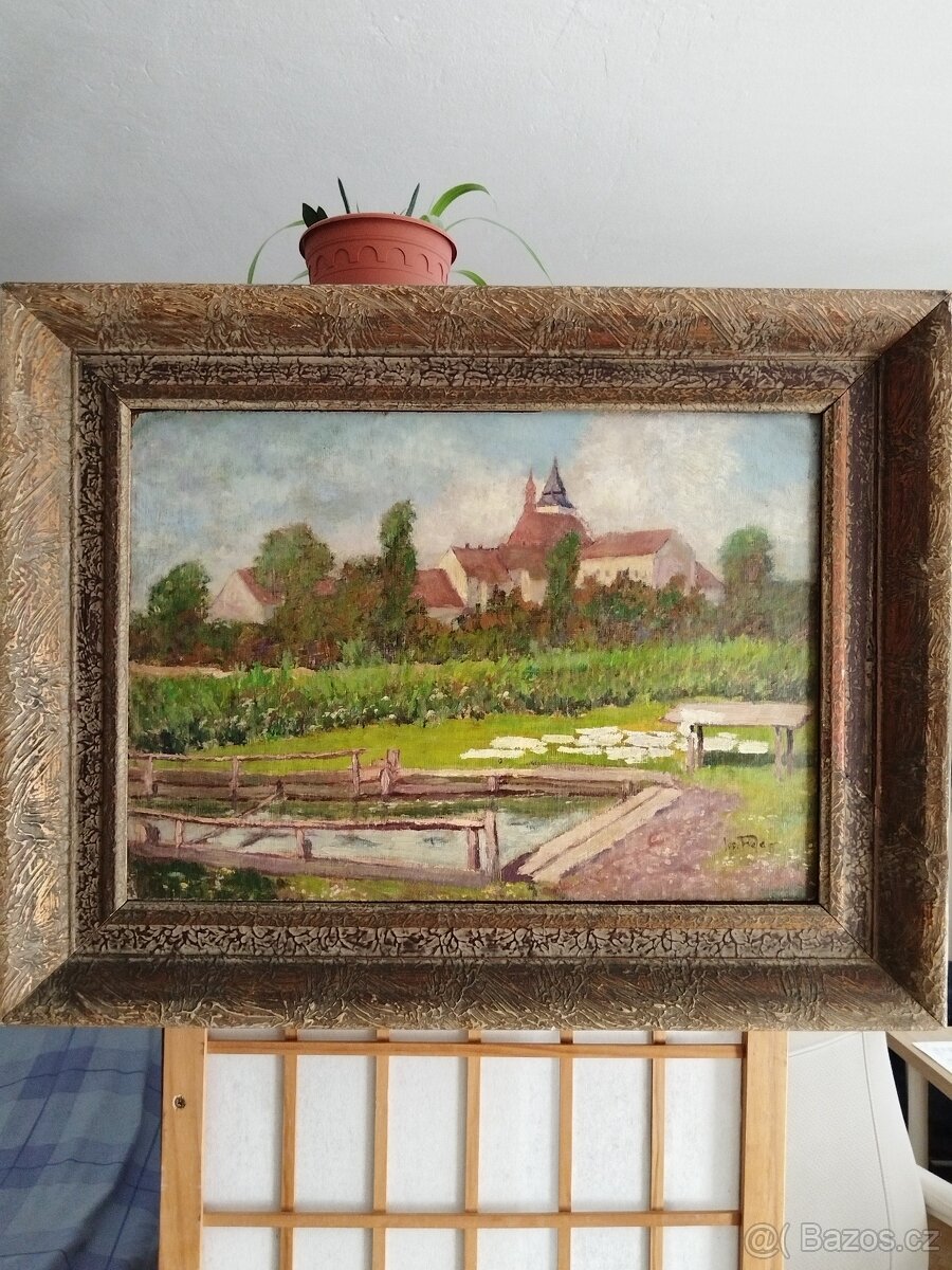 obraz NA BĚLIDLECH, olej, Josef Fiala