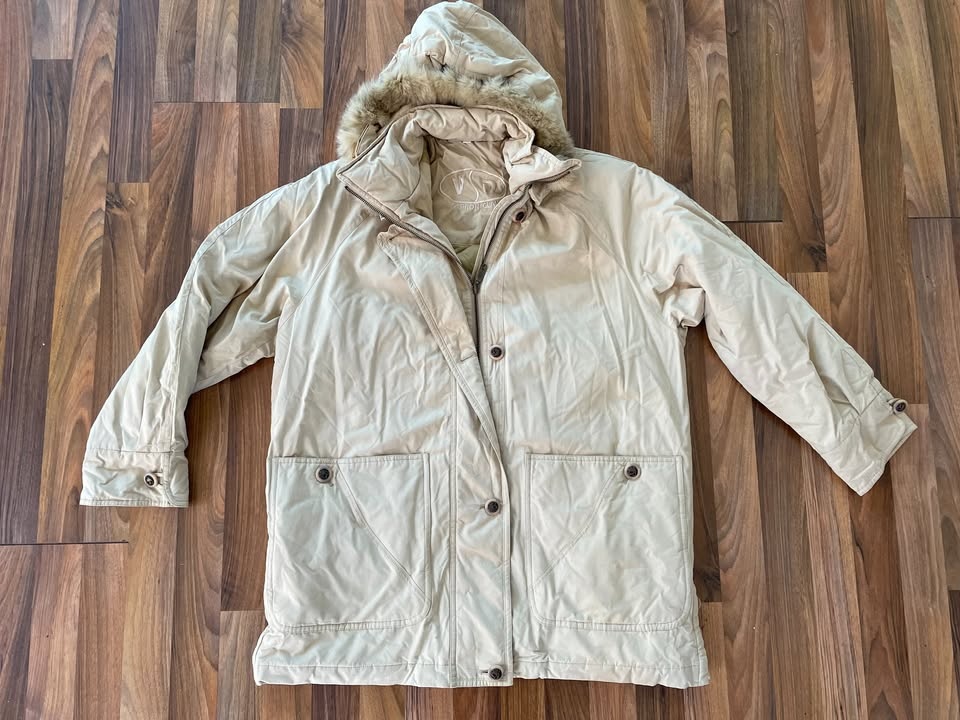Nová zateplená béžová bunda s kožíškem, vel S i více (má šíř