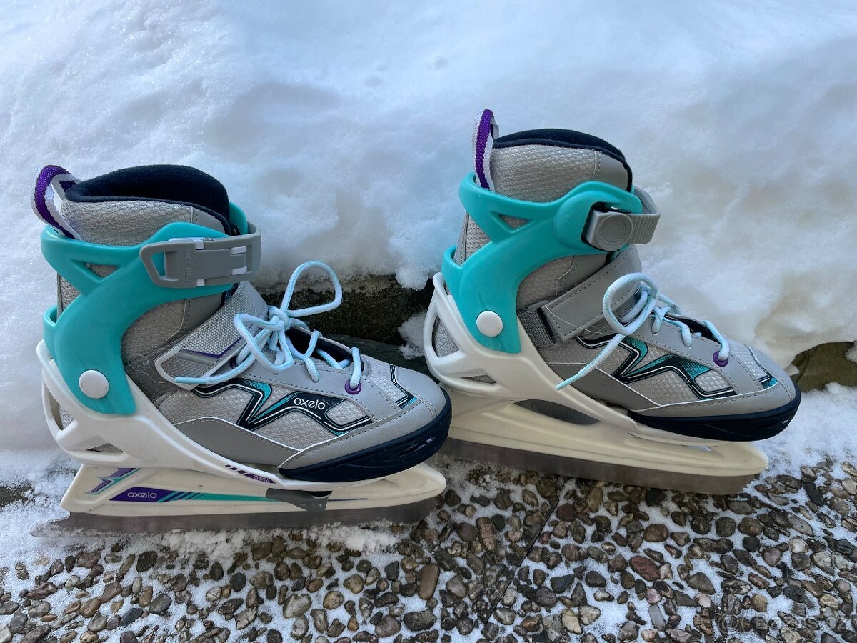 Dívčí přezkové brusle Oxelo vel.32-35