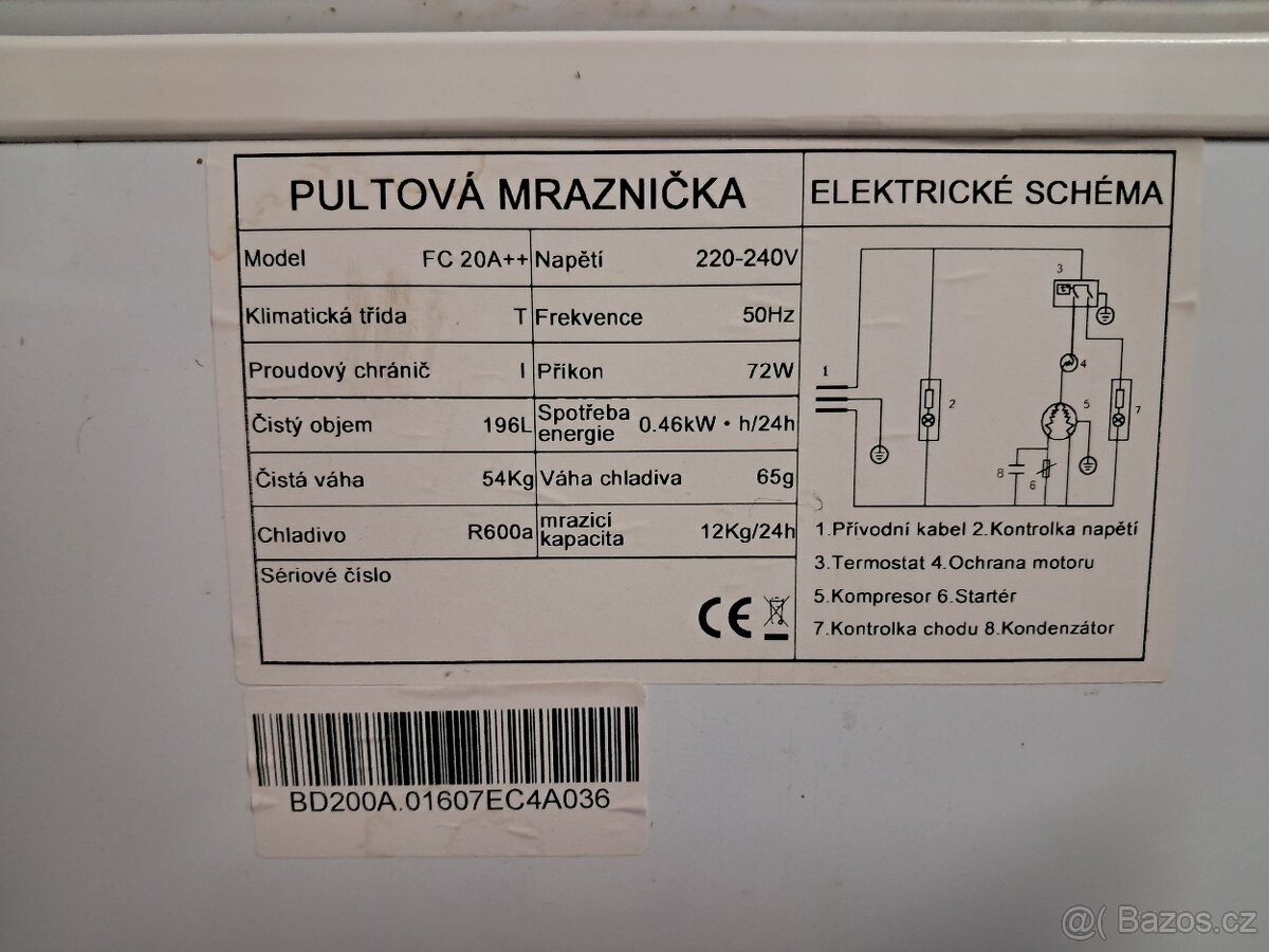 Pultová mrazák Nordline _ stáří 6 let