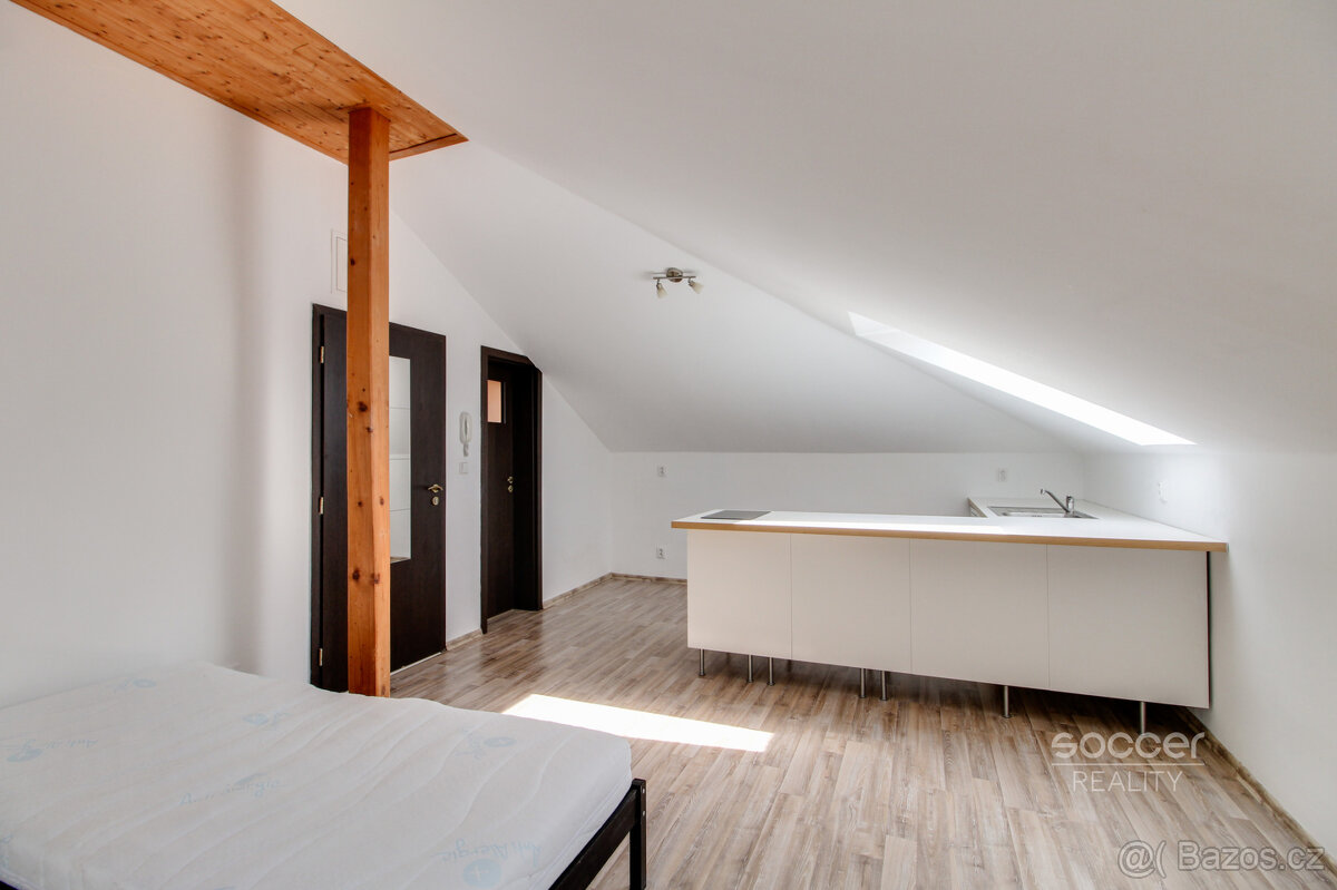 Pronájem bytu 1+kk/zahrada, 30 m2, Praha 9 - Horní Počernice