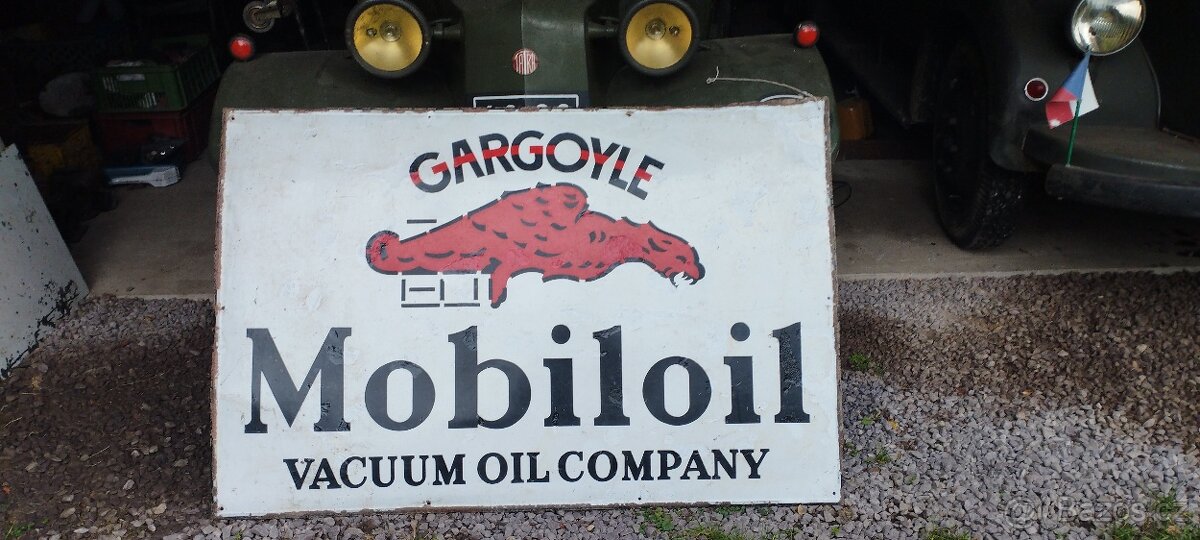 Velká smaltovaná cedule Mobiloil