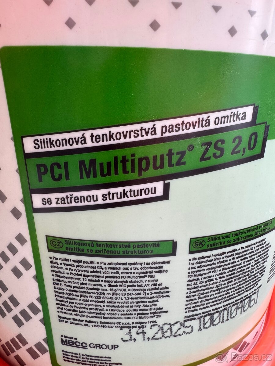 Zelená probarvená fasáda + marmolit