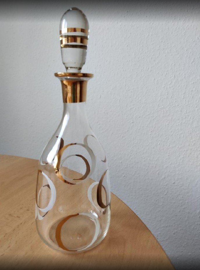 retro čs. skl. karafa v bruselském stylu BOROCRYSTAL