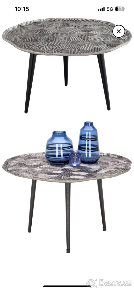 Ambia Home KONFERENČNÍ STOLEK, kov, 75/75/44 cm