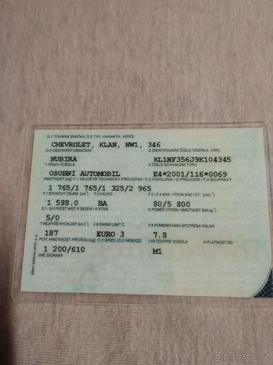 Prodám Chevrolet nubira (Laceti) r.2009vyrob