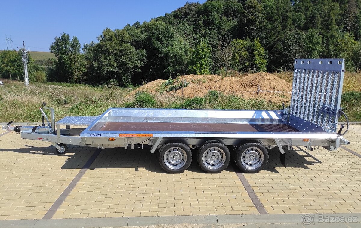 Vlek na minibagr, 395x180cm, 3500kg - 3x1350kg, rampa