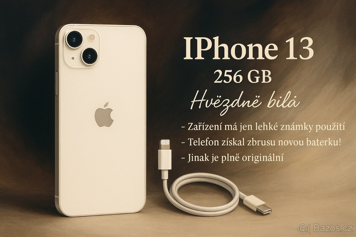 iPhone 13 256 GB – Hvězdně bílý elegán s novou baterií