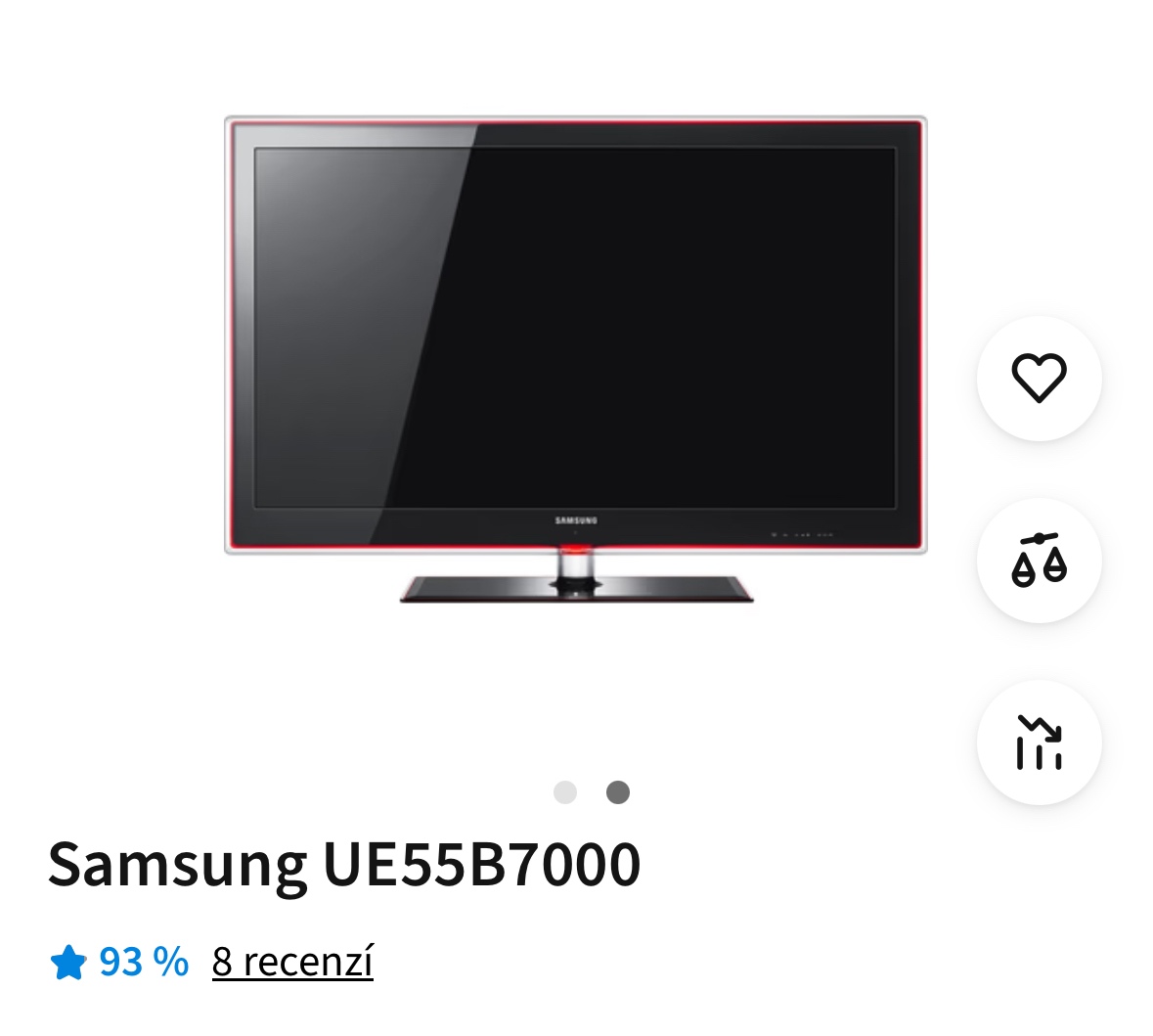 TV Samsung model (UE55b7000WW) bez podstavce , pouze na zeď