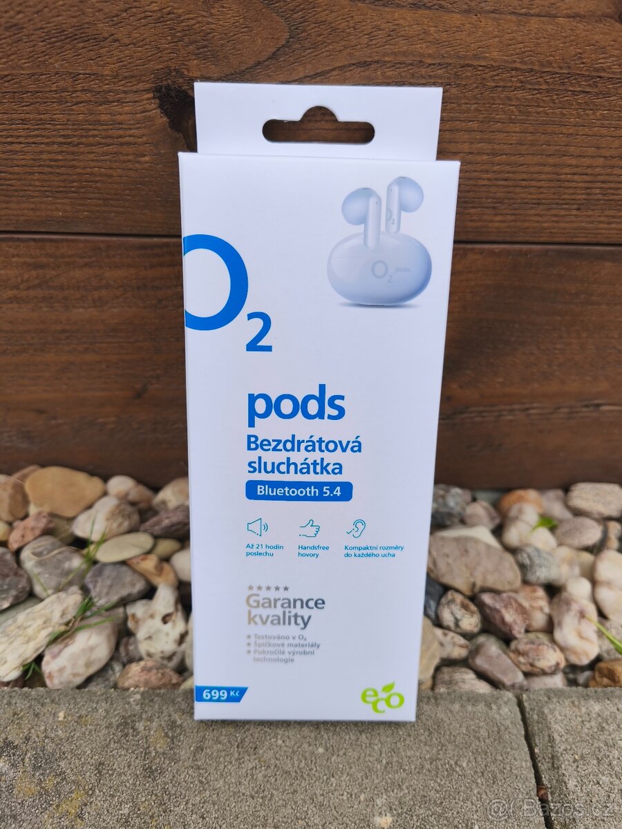 Bezdrátová sluchátka O2 pods bílá