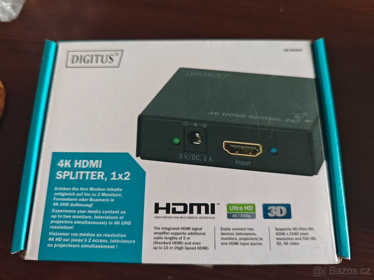 HDMI rozbočovač Digitus 1x2, podpora 4K