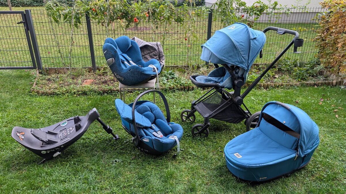 Cybex e-Priam elektrokočárek + 2 autosedačky + báze + korba