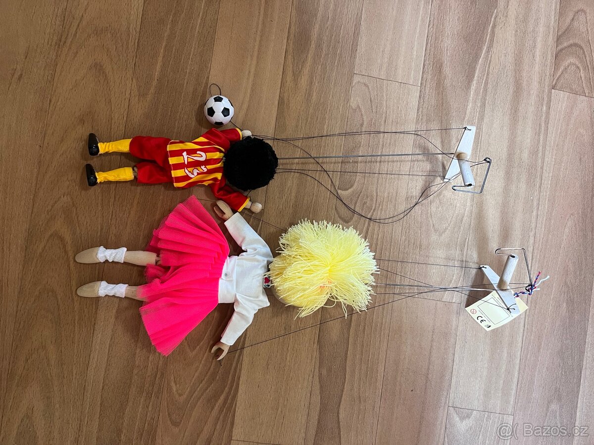 Sada 2 ručně vyrobených loutek