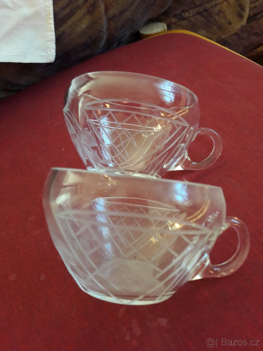 2 salky brousene sklo