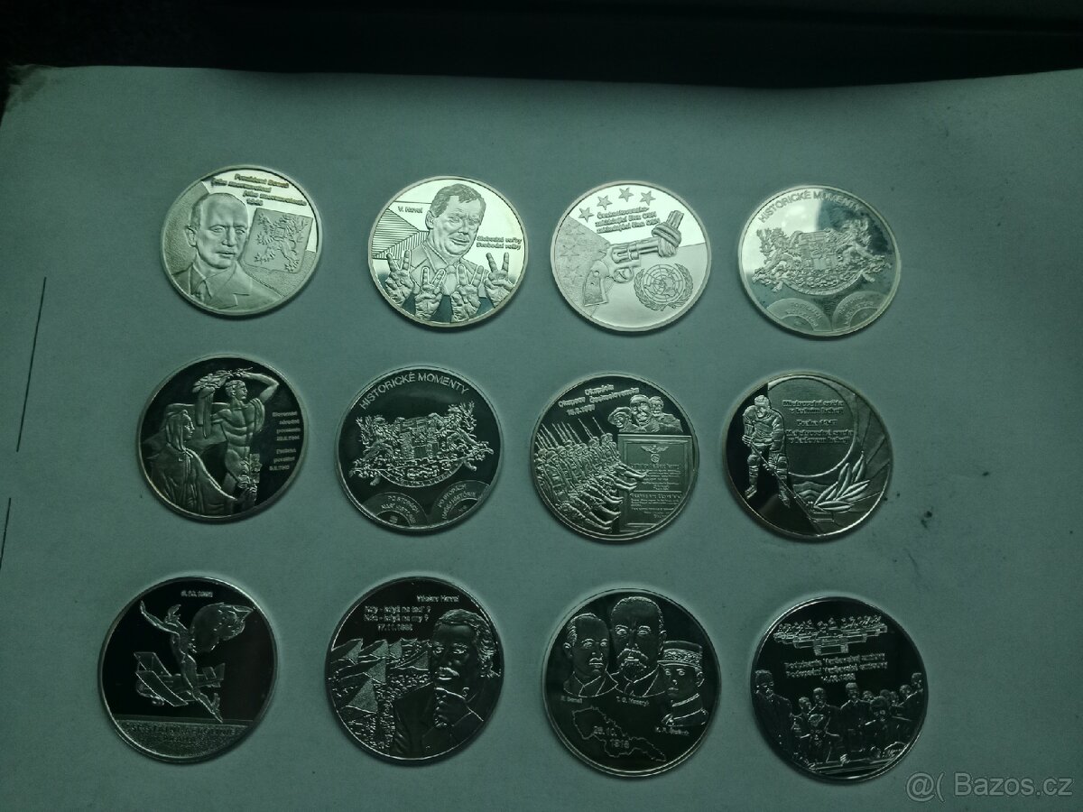 Stříbrné mince 24 kusů