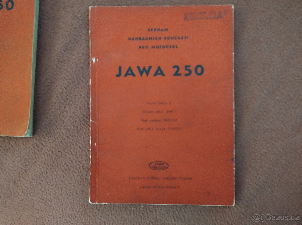 Seznam ND Jawa Pérák 250 1951 - 1952