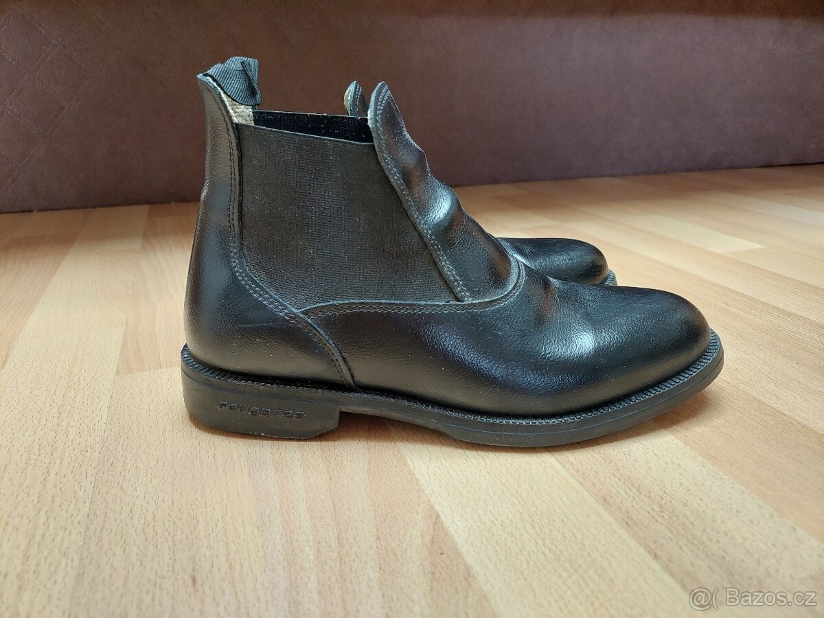 Kožená perka černá / jezdecké boty - vel. 40