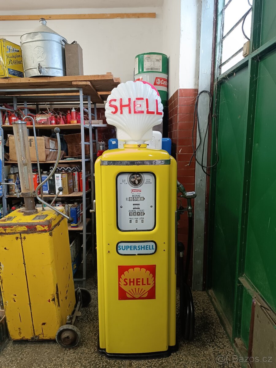 Benzínový stojan Tokheim Shell, kompletní, původní