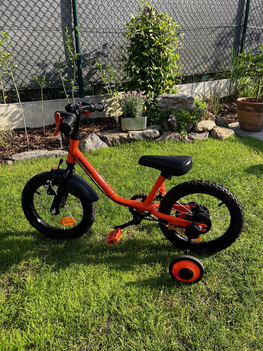 Dětské kolo Btwin 14" robot + postranní kolečka