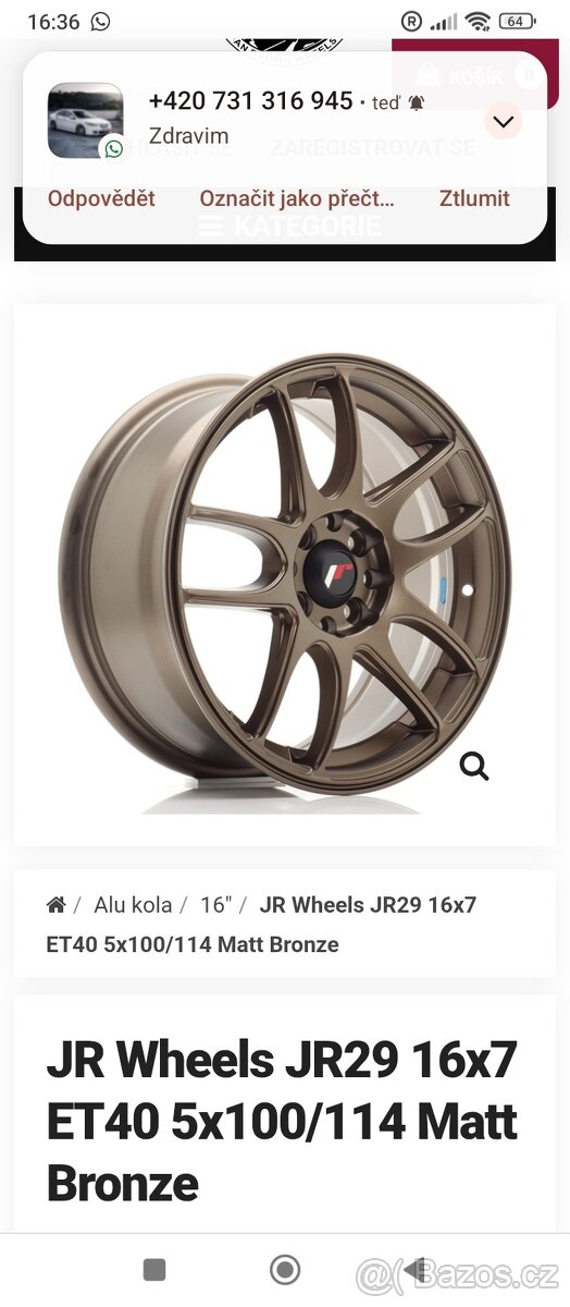 Disky JR29 R16 5x114,3, 5x100
