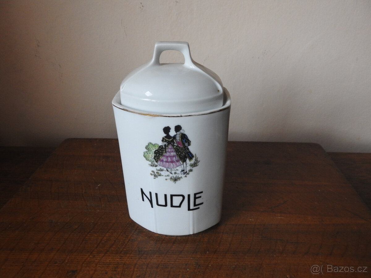 Starožitná porcelánová doza  nudle Dubí Teplice  Rokoko