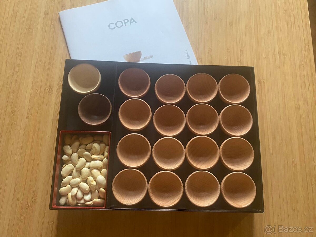 DESKOVÁ HRA - COPA - stolní DŘEVĚNÁ hra 4v1 - herní fazole