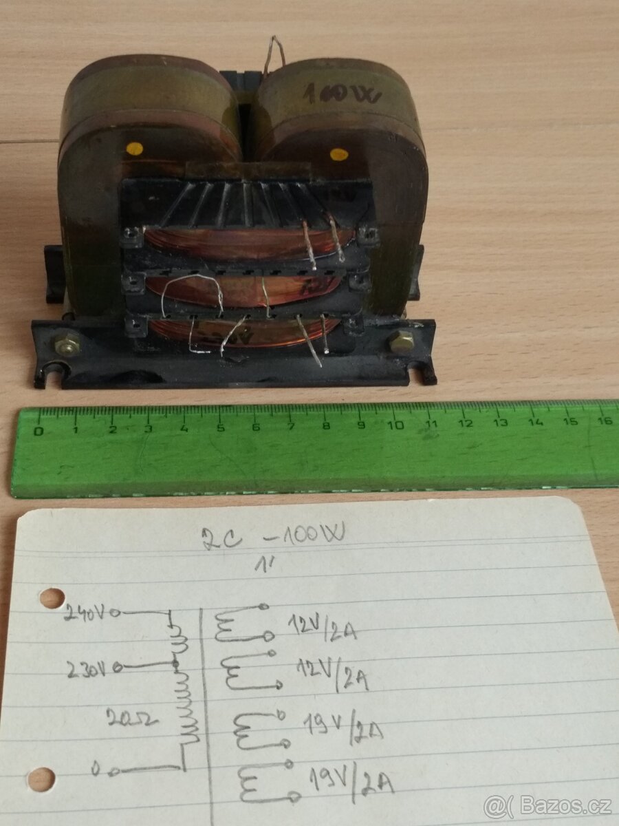 100W trafo, jádro 2xC