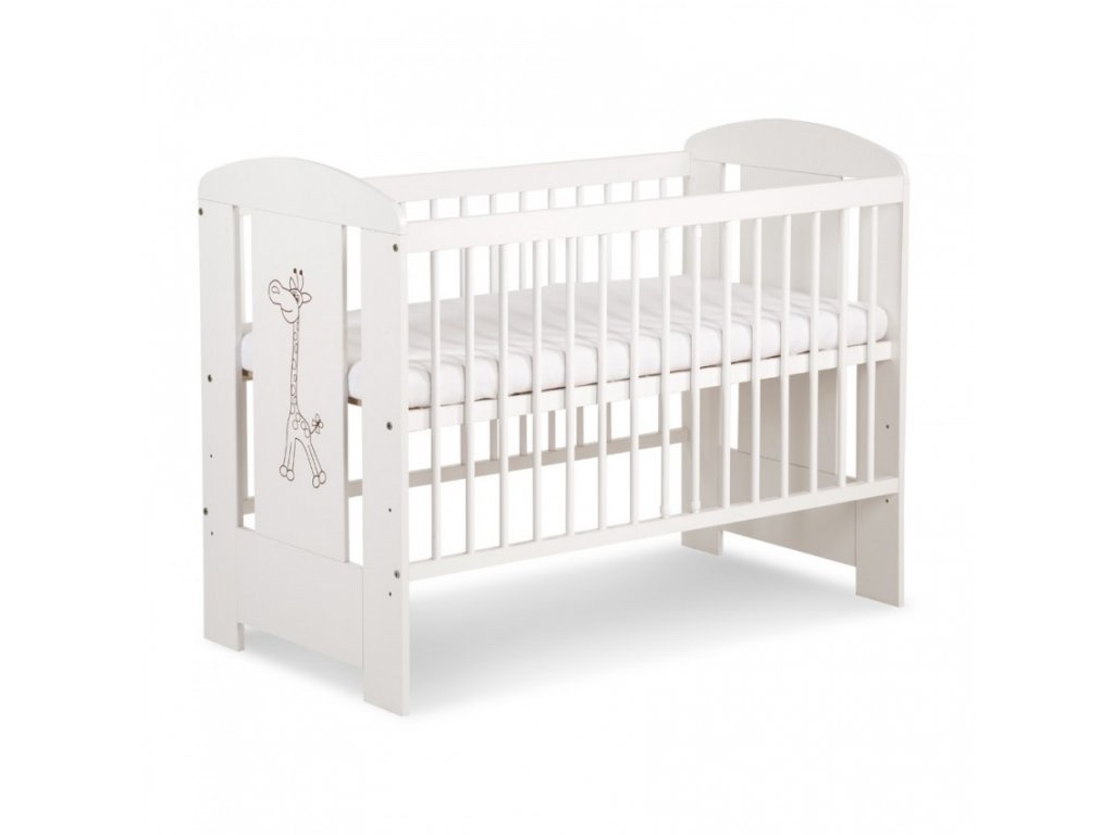 Dětská dřevěná postýlka Klups žirafa bílá