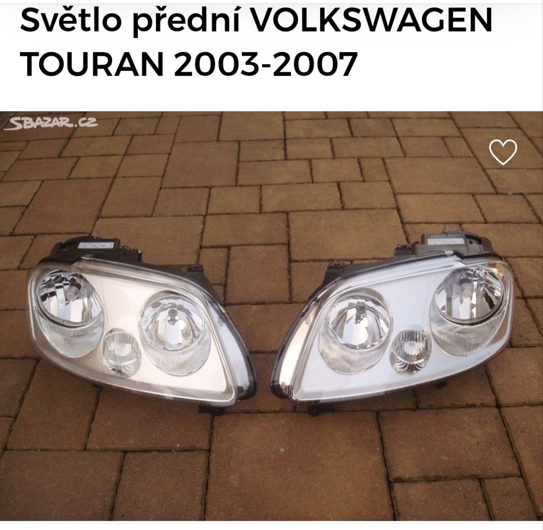 Světla přední na Wolkswagen 2003 - 2007